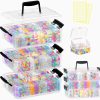 Bead Organizer Box 90 Pcs, 3-Tier Large Capacity Stackable Bead Storage Containers, Portable Plastic Craft Organizers for Jewelry Making, Bracelets, DIY, Nail Art Charms-2