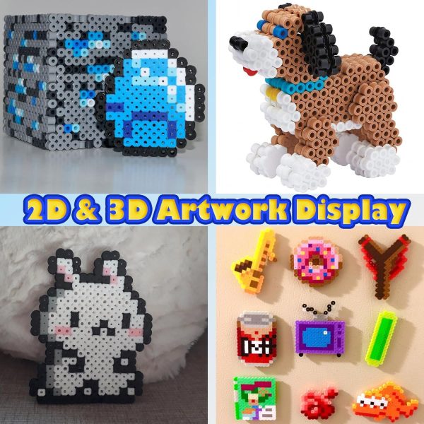 1000Pcs Fuse Beads - 5mm Black Melting Beads for Crafts, Hama Bead Bulk Refill Kit.-4