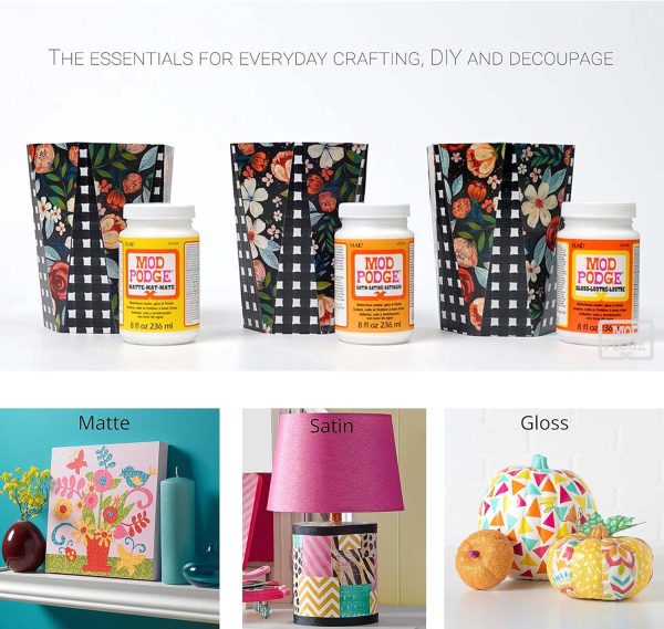 Mod Podge Matte Sealer, Glue & Finish: All-in-One Craft Solution- Quick Dry, Easy Clean, for Wood, Paper, Fabric & More. Non-Toxic - Craft with Confidence, Made in USA, 8 oz., Pack of 1-4