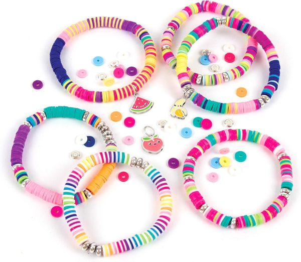 Make It Real Heishi Bead Kit - Vibrant Colors - Creative Beading Set for Kids Compatible with Bracelet Maker - Organize with Storage Case-3