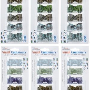 Elizabeth Ward Bead Storage Solutions 8 Piece Craft Organizing Storage Containers for Small Beads, Crystals, and Fasteners, Clear (6 Pack)-0