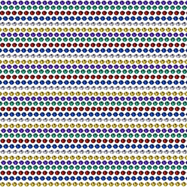 Mardi Gras Spot 6D336COL 33 Inch 07mm Round Metallic 6 Color Mardi Gras Beads - 6 Dozen (72 Necklaces)-0