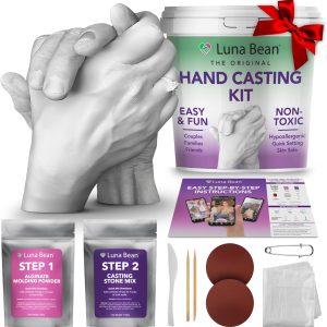 Luna Bean Hand Casting Kit – The Original Hand Mold Kit for Couples – Christmas Gifts for Women, Bridal Shower, Wedding, Engagement Gifts Her Him Anniversary Men Mom Wife Husband Boyfriend Girlfriend-0