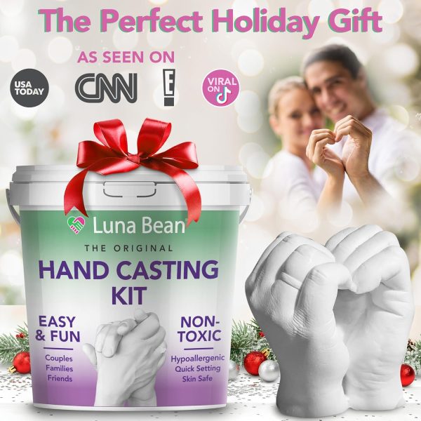 Luna Bean Hand Casting Kit – The Original Hand Mold Kit for Couples – Christmas Gifts for Women, Bridal Shower, Wedding, Engagement Gifts Her Him Anniversary Men Mom Wife Husband Boyfriend Girlfriend-1