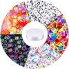 Augshy 1400pcs 5 Color Cube Alphabet Beads Bracelet Letter Beads for Bracelets Making with 1 Roll 50M Crystal String Cord for Jewelry Making（6mm） colorado