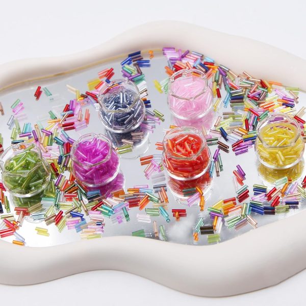 JOJOPLAY Tube Seed Beads 7mm Crafts Glass Bugle Beads with for Jewelry Making Embroidery Decoration (28 Colors, 8400pcs)-3