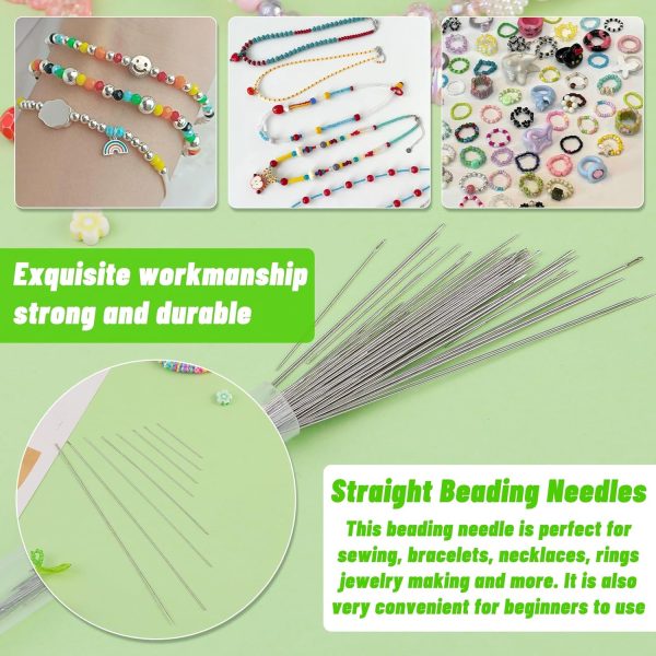 86 Pcs Beading Needle Set,6 Sizes Big Eye Seed Bead Needles,Long Straight Beading Needle,Twist Beading Needles,Flexible Needle for Beads for Jewelry Making-4
