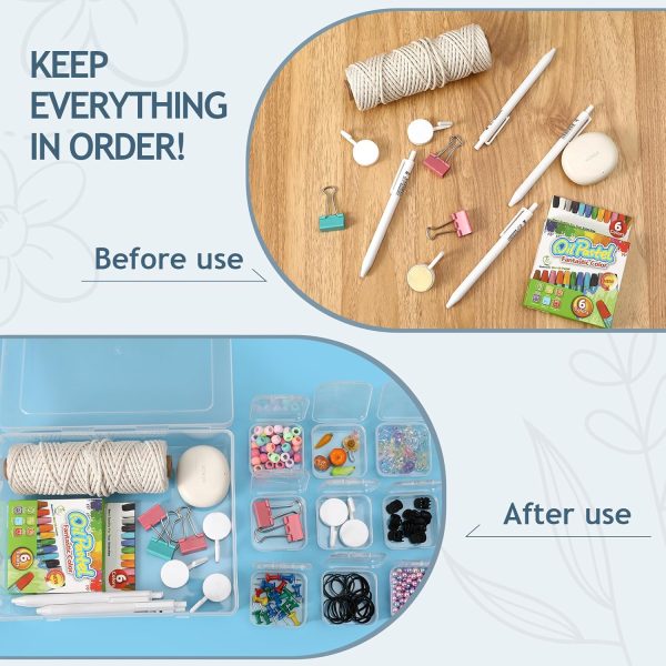 Bead Organizer Box, 30pcs Small Clear Plastic Storage Containers, Craft Storage Box Features Hinged Lid and Labels, Mini Boxes for Bracelets, Jewelry, Diamonds, Clay Beads, Screws, Seeds, Small Parts-3