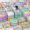 Bead Organizer Box 90 Pcs, 3-Tier Large Capacity Stackable Bead Storage Containers, Portable Plastic Craft Organizers for Jewelry Making, Bracelets, DIY, Nail Art Charms-4