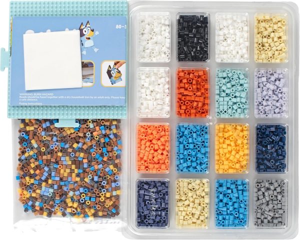 Perler 80-57182 Bluey Fused Bead Deluxe Box Kit, 10 Unique Patterns, Multicolor, 4473 Pieces-2