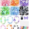 450PCS FIVEIZERO Assorted Acrylic Beads for Bracelet Making, Flower Star Heart Butterfly Candy Gummy Bear Kawaii Aesthetic Cute Beads for Jewelry Making, Keychains, Necklace, Phone Charms, DIY Crafts-0