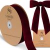Burgundy Velvet Ribbon 1.5'' 25 Yards for Christmas Tree, Gift Wrapping, Flower Bouquet, Wreath Decorations, Bow Making-0