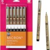 SAKURA Pigma Micron Fineliner Pens - Archival Black Ink Pens - Pens for Writing, Drawing, or Journaling - Assorted Point Sizes - 6 Pack-0
