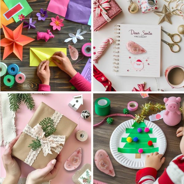 Glue Tape for Scrapbooking, Scrapbook Tape 4 Pcs, Double Sided Tape Roller for Crafts, 26 Ft x 0.31 In Tape Runner, Junk Journal Supplies, Scrapbook Supplies & Craft, Photo, Tape for Gift Wrapping. scrapbooking card kits