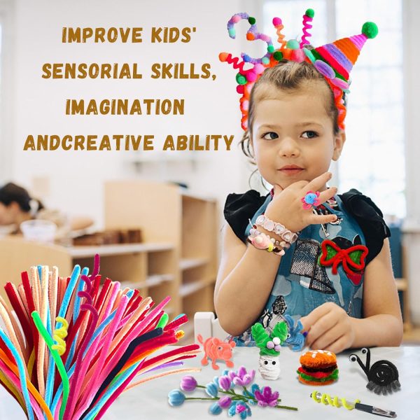 Pipe Cleaners Craft Bulk,Kids Toys & Games Gifts,200pcs Arts Crafts,Chenille Stems Art Supplies for Projects Creative DIY Room Decor,Christmas Decorations,Juegos para Niños Fidget Toys for Ages 5-7 craftsmanship