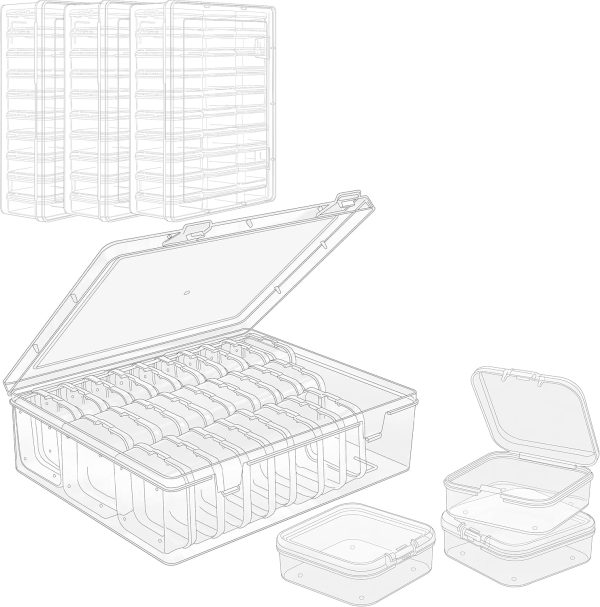 TaShow Bead Organizers and Storage, 93 Pcs Mini Clear Bead Storage Containers with Hinged Lid, Plastic Portable Jewelry Making Organizer for Button, Nail Arts, Screw, Seeds, Battery, Building Block-0