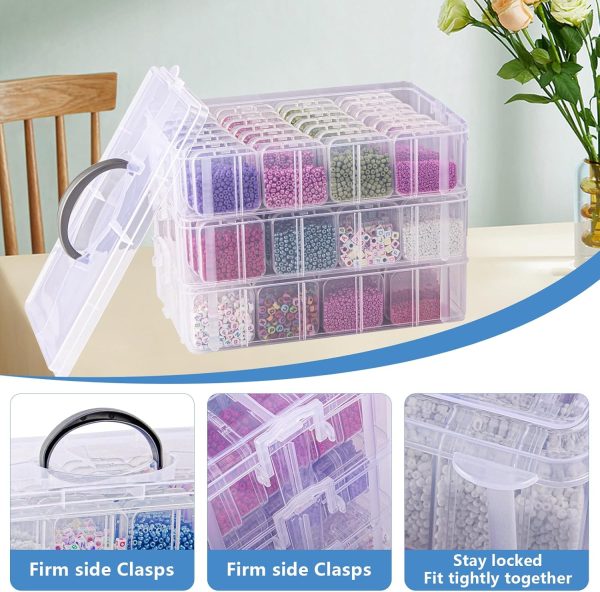 VTG Bead Organizer Box, 84 Pcs Small Organizers, 3-Tier Bead Storage Containers Portable Organizer and Storage Box Stackable Plastic Cases for Bracelet Making DIY Jewelry Nail Charms organizer meaning