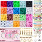 BestNow Clay Beads Bracelet Making Kit Toys for Girls Kids Charms Kit 18 Colors Friendship Bracelet Kit Letter Beads DIY Crafts Teen Girl Gifts Toys for Ages 6 7 8 9 10 11 12-0