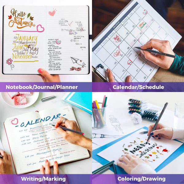 iBayam Journal Planner Pens Colored Pens, Office School Supplies, Fine Point Fineliner Drawing Art Markers for Bullet Journaling Scrapbooking Notebook Writing Note Taking Calendar Stationary, 18-Color-4