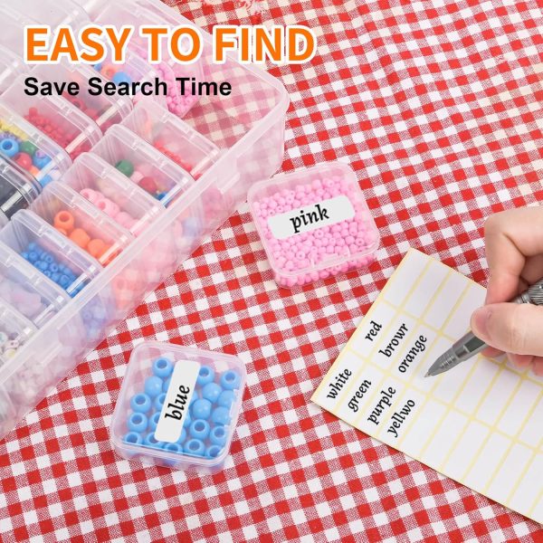 Bead Organizer Box, 30pcs Small Clear Plastic Storage Containers, Craft Storage Box Features Hinged Lid and Labels, Mini Boxes for Bracelets, Jewelry, Diamonds, Clay Beads, Screws, Seeds, Small Parts beadifier