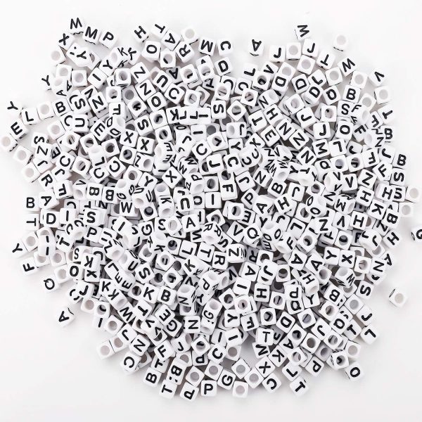 Augshy 700PCS White Letter Beads Alphabet Beads for Making DIY (6mm) beadsmith