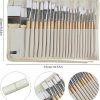 Paint Brushes Set of 24 Pieces Wooden Handles Brushes with Canvas Brush Case, Professional for Oil, Acrylic and Watercolor Painting-3