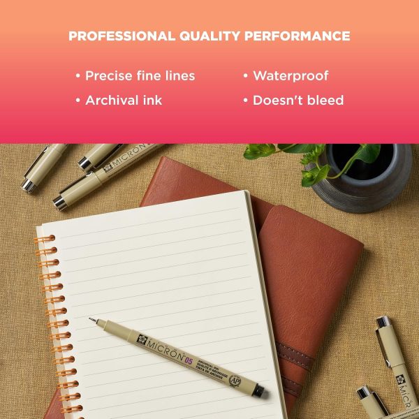SAKURA Pigma Micron Fineliner Pens - Archival Black Ink Pens - Pens for Writing, Drawing, or Journaling - Assorted Point Sizes - 6 Pack-3
