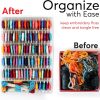 2PACK Embroidery Floss Organizer Box with 50 Cardboard Bobbins - 17 Compartments Clear embroidery thread and Beads organizer box, Snap-Tight Clear Sewing Organizer - Jewelry Bead Holder (Made in USA)-3