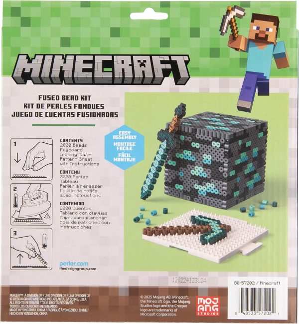 Perler 80-57202 Minecraft 3D Fused Bead Craft Activity Kit with 3 Projects, Multicolor, 2003 Pieces-2