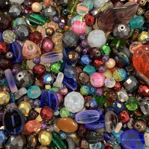 Assorted Glass Beads for Jewelry Making, DIY Lamp Work, Arts and Crafts, and Decorative Hobby Artistry, Colorful Crystal Assortment Bulk Mix, 4-18mm, Half Pound (1)-0