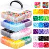 4800 Pcs Pony Beads for Friendship Bracelets 6x9mm 18 Solid 8 Color Shapes 10 Glitter Plastic Beads for Jewelry Making Supplies Necklaces Keychains Hair Braid DIY Craft Accessories-0