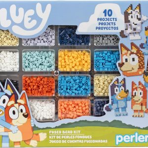 Perler 80-57182 Bluey Fused Bead Deluxe Box Kit, 10 Unique Patterns, Multicolor, 4473 Pieces-0