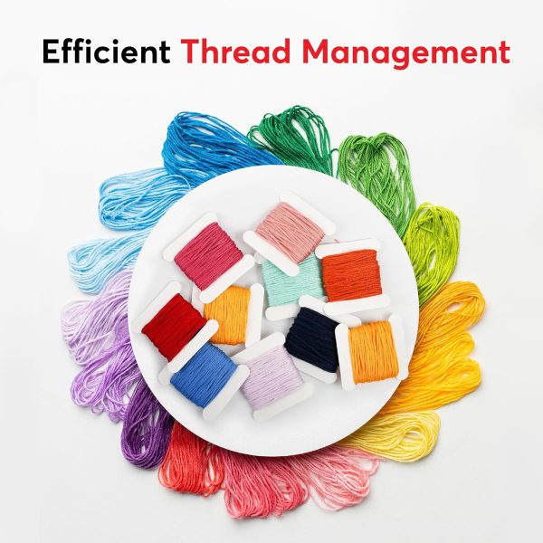 2PACK Embroidery Floss Organizer Box with 50 Cardboard Bobbins - 17 Compartments Clear embroidery thread and Beads organizer box, Snap-Tight Clear Sewing Organizer - Jewelry Bead Holder (Made in USA)-4