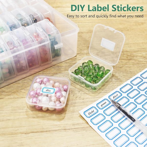 MOLN HYMY Bead Organizer, 30pcs Clear Bead Containers for Organizing, Small Plastic Box with Hinged Lids and 60 Labels for Bracelet Making DIY Jewelry Crafts and Various Accessories-4