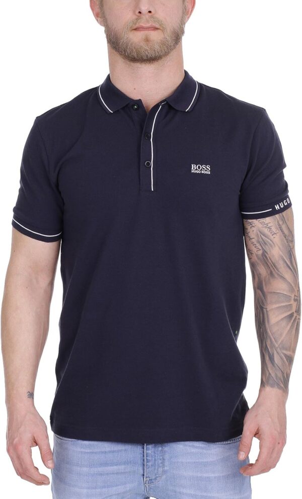 Polo Homme Boss Green Marine Coupe Étroite Col Classique-3