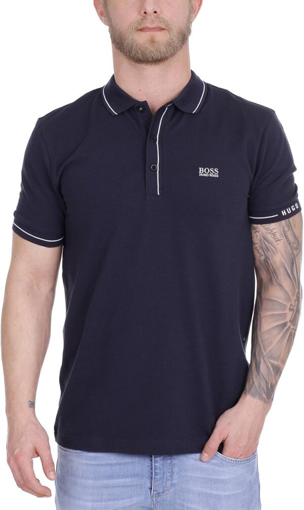 Polo Homme Boss Green Marine Coupe Étroite Col Classique-0