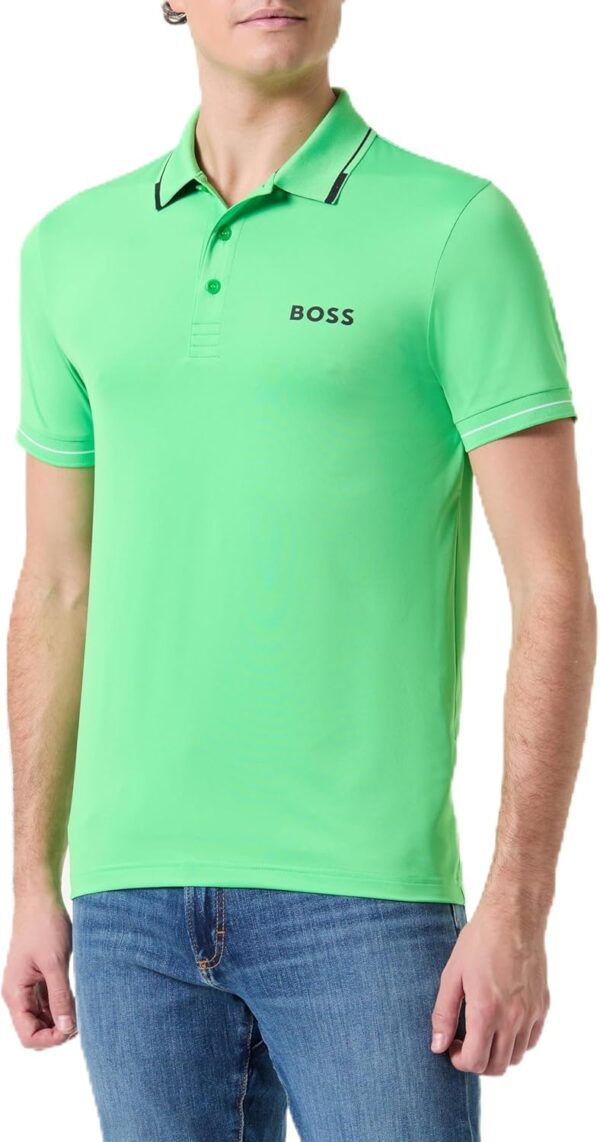 BOSS Paul Pro Polo Homme Vert Clair Polyester Recyclé-0