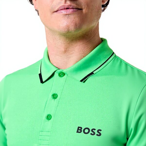 BOSS Paul Pro Polo Homme Vert Clair Polyester Recyclé