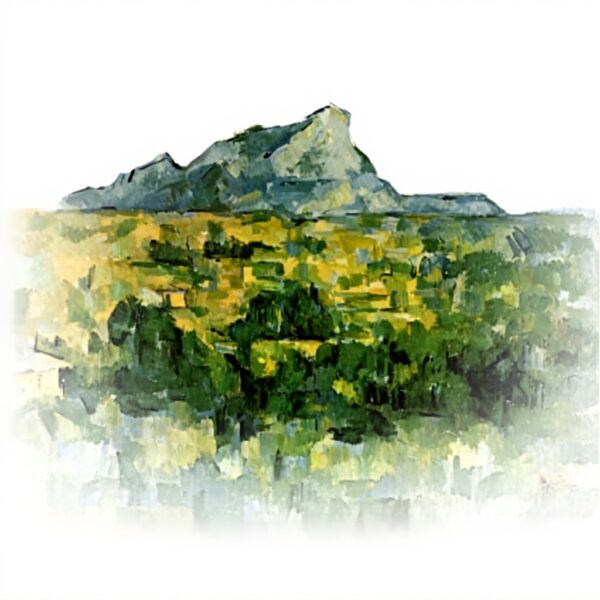 Cadre Paul Cezanne Vert et Jaune Montagne Décoration Murale