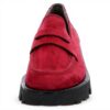 Mocassin Paul Green Femme Cuir Nubuk Rouge 2989