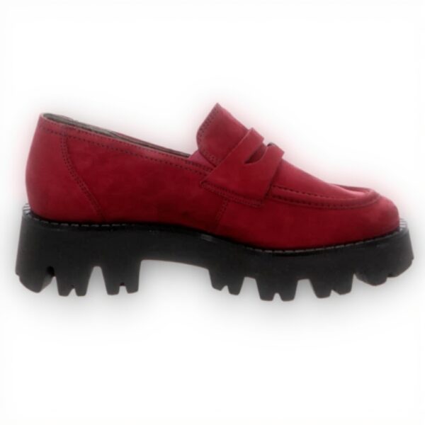 Mocassin Paul Green Femme Cuir Nubuk Rouge 2989
