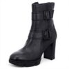 Bottines Paul Green Femme Noir Cuir véritable Talon bloc