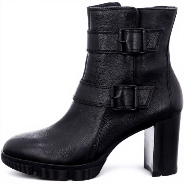 Bottines Paul Green Femme Noir Cuir véritable Talon bloc
