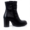 Bottines Paul Green Femme Noir Cuir véritable Talon bloc