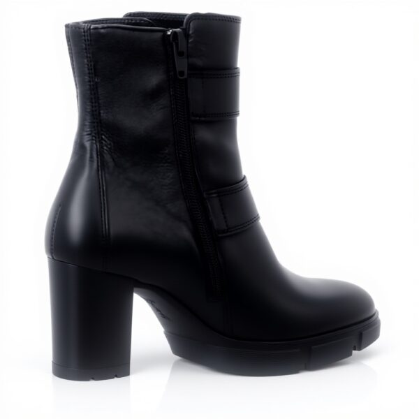 Bottines Paul Green Femme Noir Cuir véritable Talon bloc