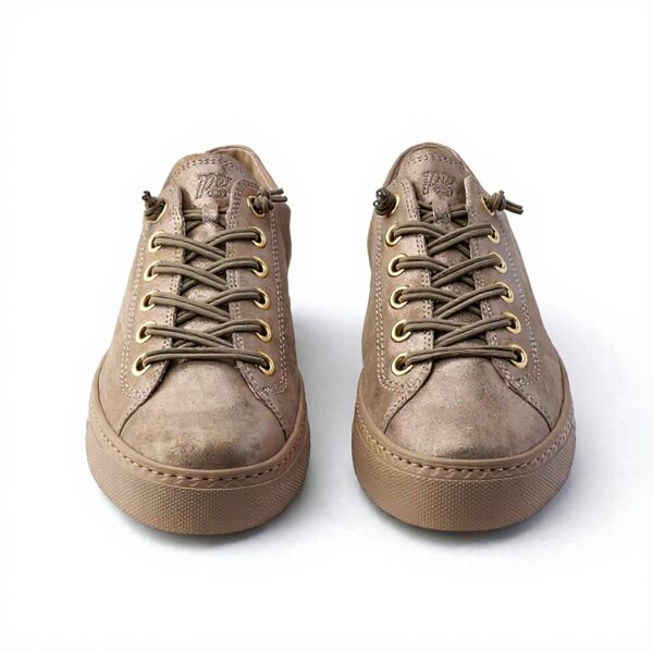 Baskets Paul Green 4081-466 daim beige femme cuir métallisé