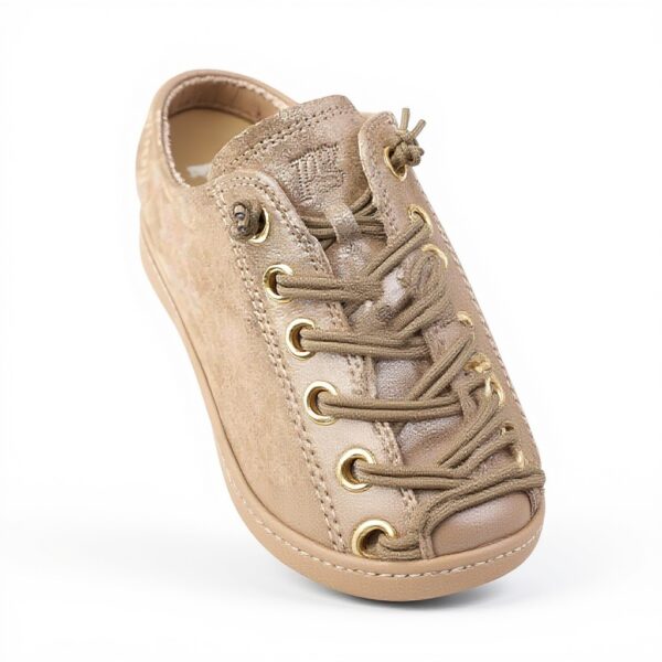 Baskets Paul Green 4081-466 daim beige femme cuir métallisé