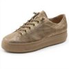 Baskets Paul Green 4081-466 daim beige femme cuir métallisé