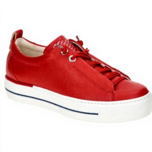 Baskets Paul Green cuir lisse rouge femme 5017-387