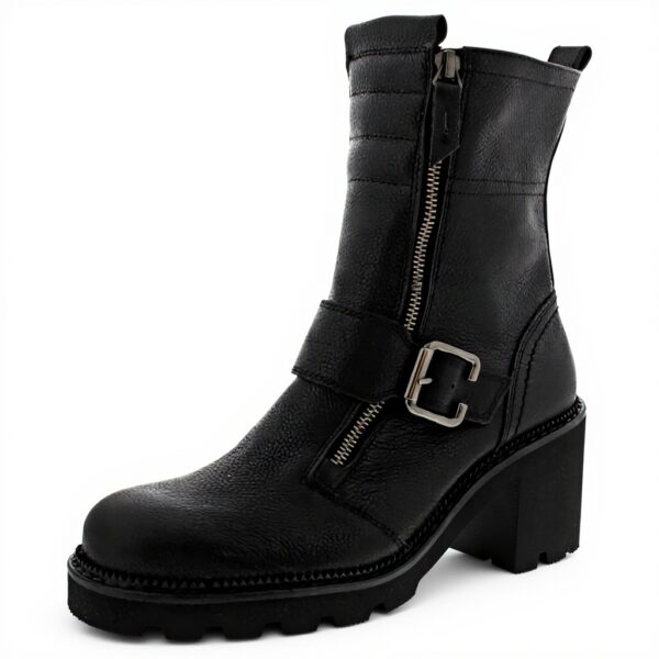 Bottines Paul Green cuir lisse femme noir talon bloc